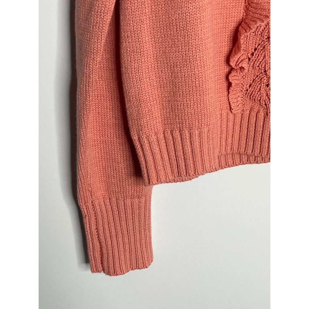 LC Lauren Conrad Womens Long Sleeve Cardigan Sweater Ruffle Button Front Size XL - Picture 4 of 12